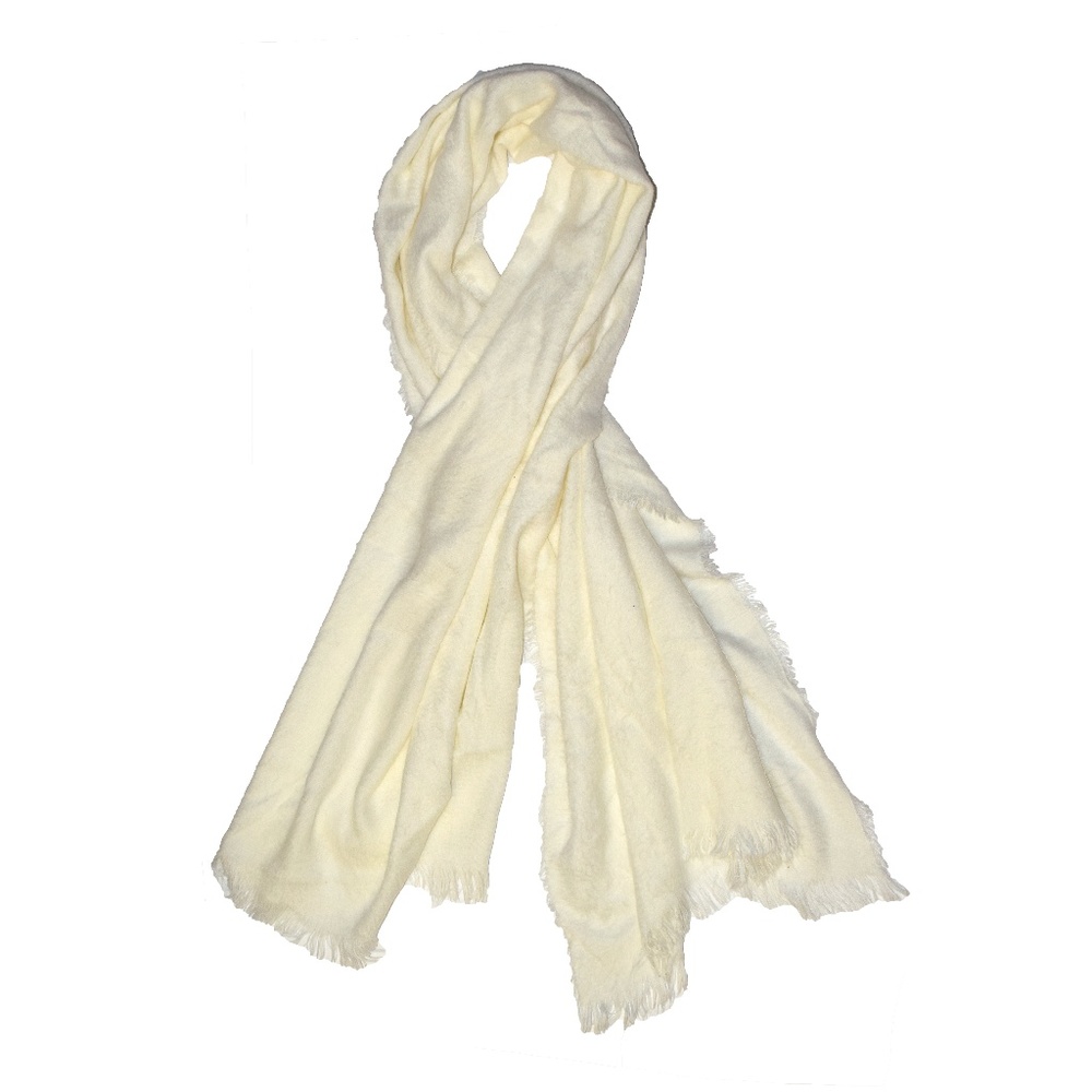 Aerie Cream Off White Frayed Tassel Scarf